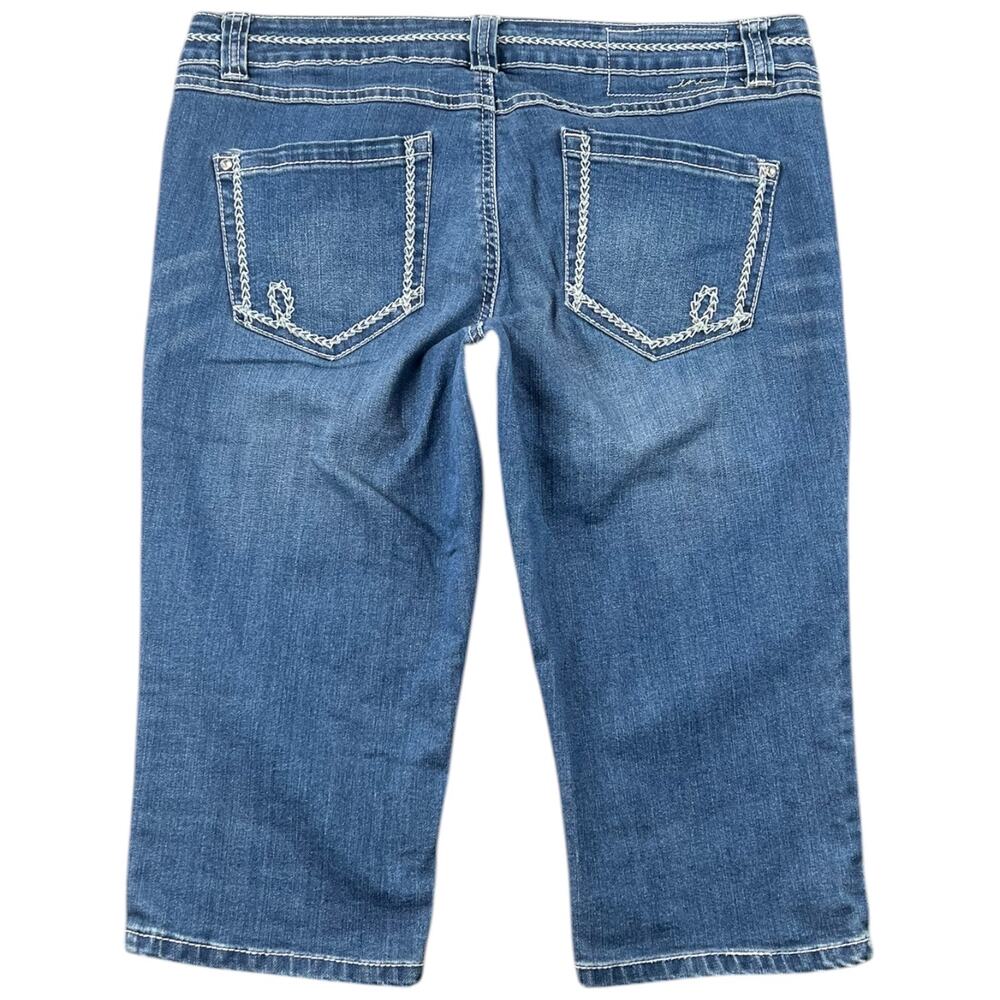 INC Denim Regular Fit Embellished Capri Jeans Rhinestone Trim Stretch Denim - 12 - Picture 2 of 9